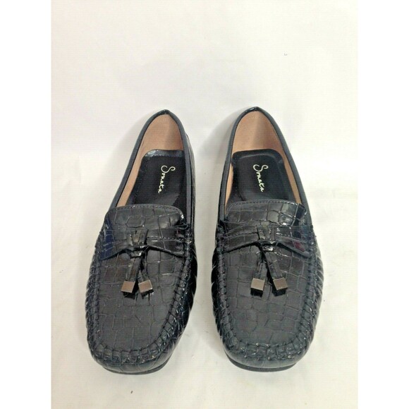 Kohls Sonata Doris Loafers Black Gilded Croco Print Flats Driving Shoes 9.5 $59 - Picture 3 of 9